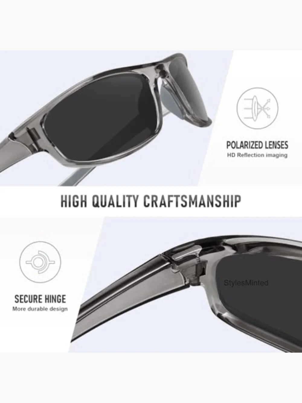 Sports Wrap Around Sunglasses UV400 Polarized Fishing Running Cycling Driving